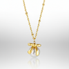 Bow Pearl Pendant Necklace | Tarnish-Free 18K Gold Bead Chain Charm - Fynzi