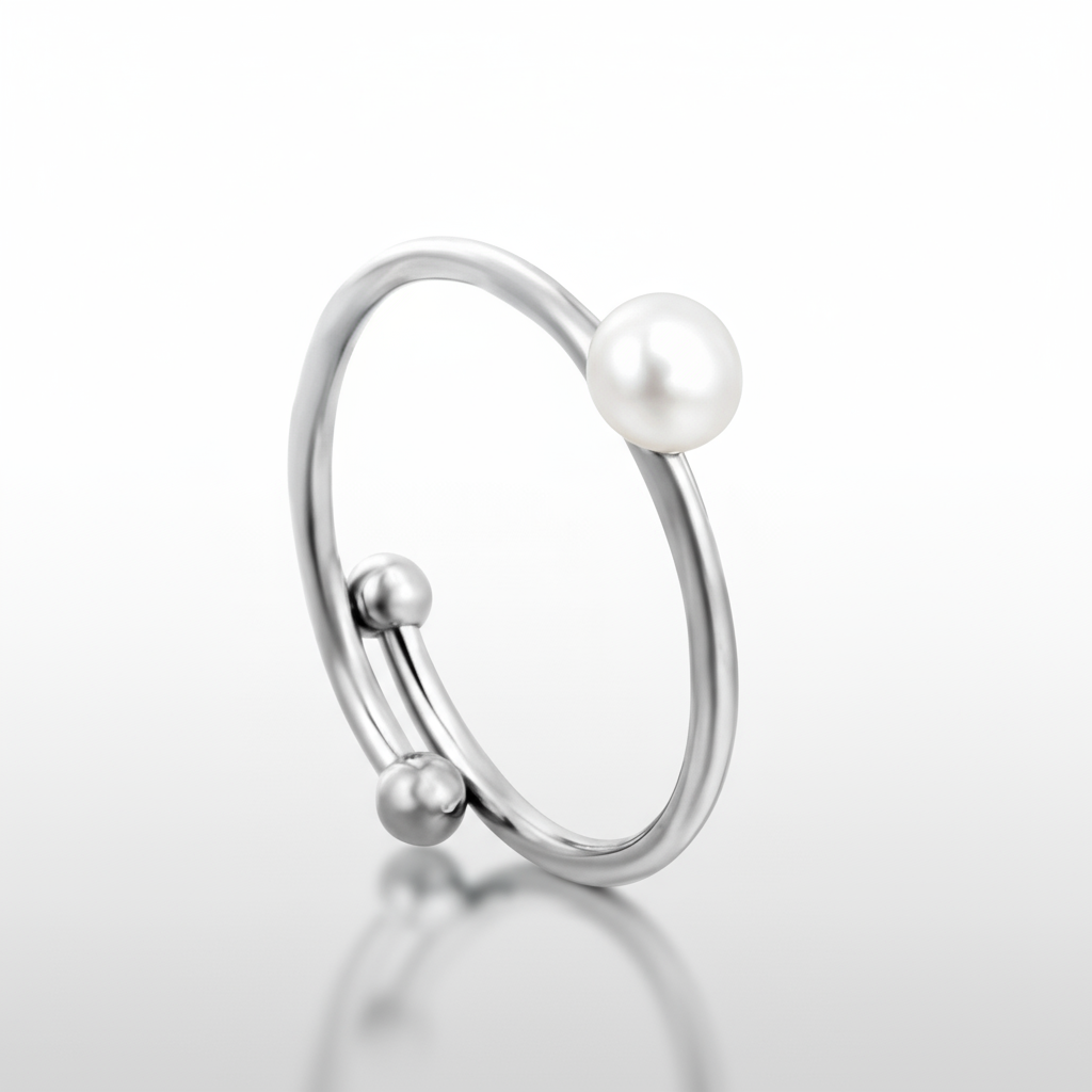 Freshwater Pearl Adjustable Ring | Tarnish-Free 18K Gold Plated Minimalist