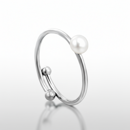 Freshwater Pearl Adjustable Ring | Tarnish-Free 18K Gold Plated Minimalist