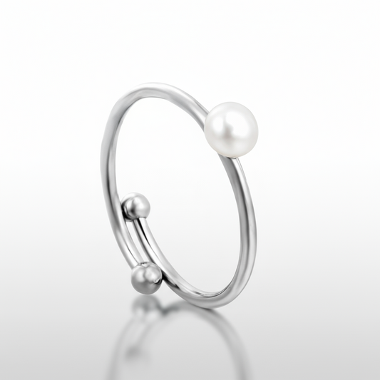 Freshwater Pearl Adjustable Ring | Tarnish-Free 18K Gold Plated Minimalist