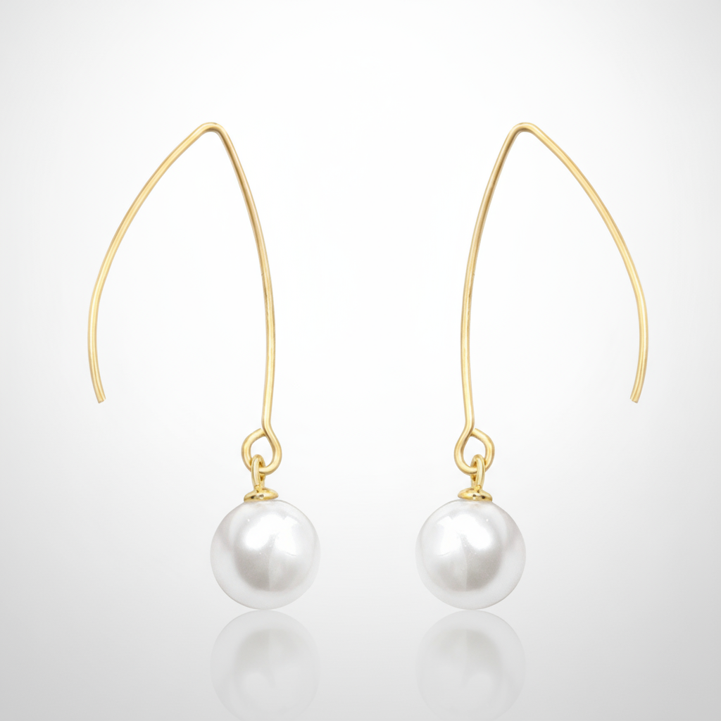 Minimalist Pearl Drop Dangle Earrings | Tarnish-Free 316L Stainless Steel
