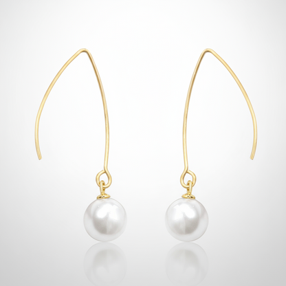 Minimalist Pearl Drop Dangle Earrings | Tarnish-Free 316L Stainless Steel