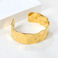 Liquid Gold Sculptural Cuff Bracelet | Wide Tarnish-Free Stainless Steel