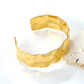 Liquid Gold Sculptural Cuff Bracelet | Wide Tarnish-Free Stainless Steel