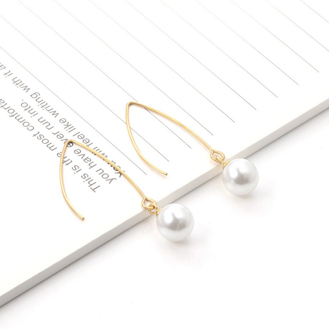 Minimalist Pearl Drop Dangle Earrings | Tarnish-Free 316L Stainless Steel