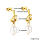 Rope Knot Pearl Drop Earrings | Tarnish-Free 18K Gold Dangle Studs