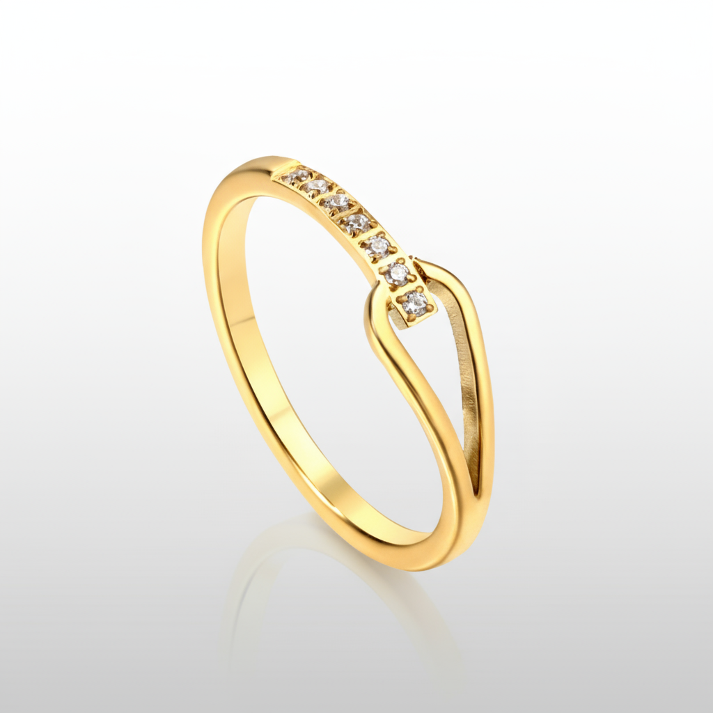 18K Gold Plated Stainless Steel Water Drop Geometric Ring | Tarnish-Free & Hypoallergenic