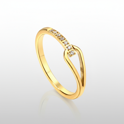 18K Gold Plated Stainless Steel Water Drop Geometric Ring | Tarnish-Free & Hypoallergenic
