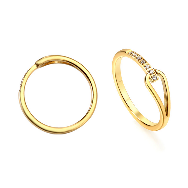 18K Gold Plated Stainless Steel Water Drop Geometric Ring | Tarnish-Free & Hypoallergenic
