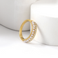 18K PVD Gold Plated Pearl & Crystal Ring | Tarnish-Free, Hypoallergenic Band