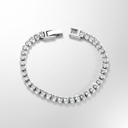 Multicolor Gemstone Tennis Bracelet | Tarnish-Free Oval CZ & Gold Plated