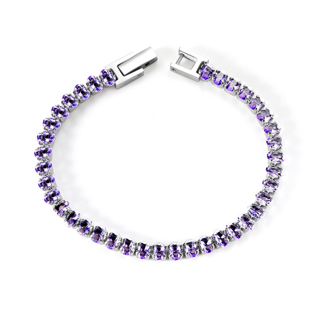 Multicolor Gemstone Tennis Bracelet | Tarnish-Free Oval CZ & Gold Plated