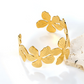 Wide Floral Statement Cuff Bracelet | Tarnish-Free Gold Flower Bangle