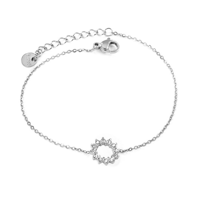 Dainty Sunburst Charm Bracelet | Tarnish-Free CZ Gold Chain for Layering