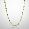 Green Bead Station Chain Necklace | Tarnish-Free 18K Gold Plated Layering - Fynzi