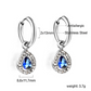 2x13mm Teardrop CZ Halo Dangle Huggies | Tarnish-Free 18K Gold Plated Hoop Earrings