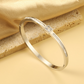 Mother of Pearl CZ Inlay Bangle | Tarnish-Free 18K Gold Hinged Bracelet