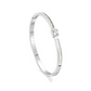 Mother of Pearl CZ Inlay Bangle | Tarnish-Free 18K Gold Hinged Bracelet