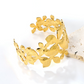 Ultra-Wide Floral Statement Cuff | 18K Gold Tarnish-Free Flower Bangle