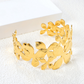 Ultra-Wide Floral Statement Cuff | 18K Gold Tarnish-Free Flower Bangle