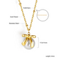 Bow Pearl Pendant Necklace | Tarnish-Free 18K Gold Bead Chain Charm - Fynzi