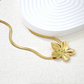 Statement Flower Pendant Necklace | Gold Snake Chain Tarnish-Free 18K - Fynzi