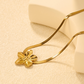 Statement Flower Pendant Necklace | Gold Snake Chain Tarnish-Free 18K - Fynzi