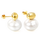 Sculptural Nugget Statement Pearl Drop Earrings | 18K Tarnish-Free Gold