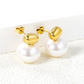 Sculptural Nugget Statement Pearl Drop Earrings | 18K Tarnish-Free Gold
