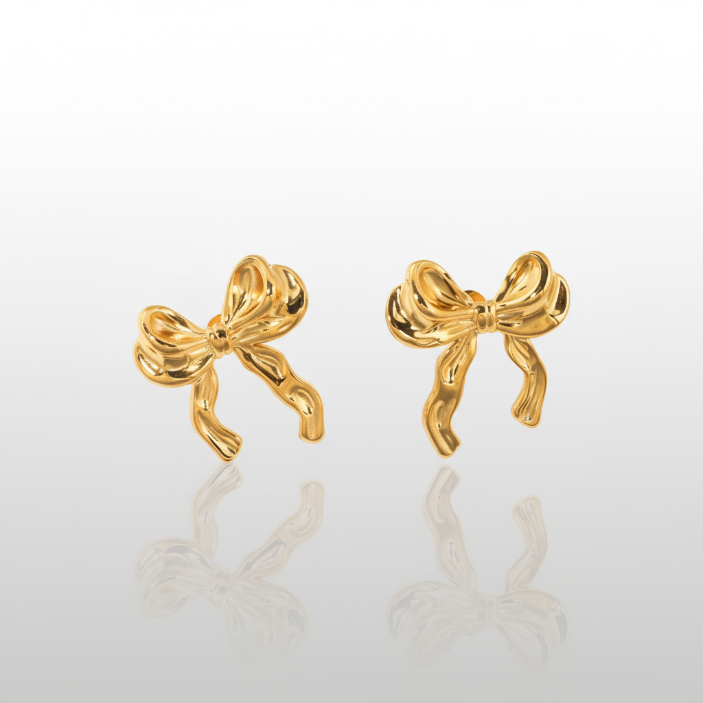 Sculptural Statement Bow Earrings | 18K Gold Plated Tarnish-Free Studs