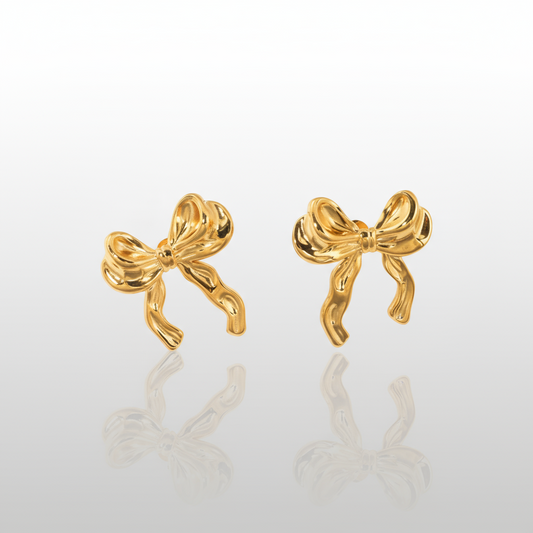 Sculptural Statement Bow Earrings | 18K Gold Plated Tarnish-Free Studs
